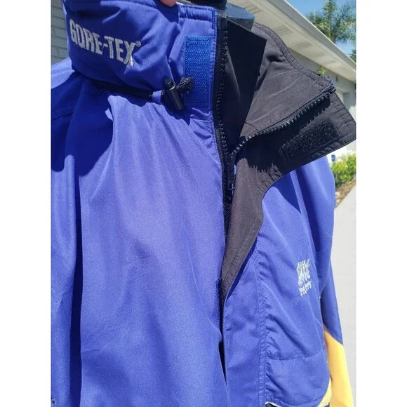 Vintage Frank Shorter Jacket Mens Large Blue Gore Tex Hooded Colorblock 90s EUC! - Picture 15 of 16